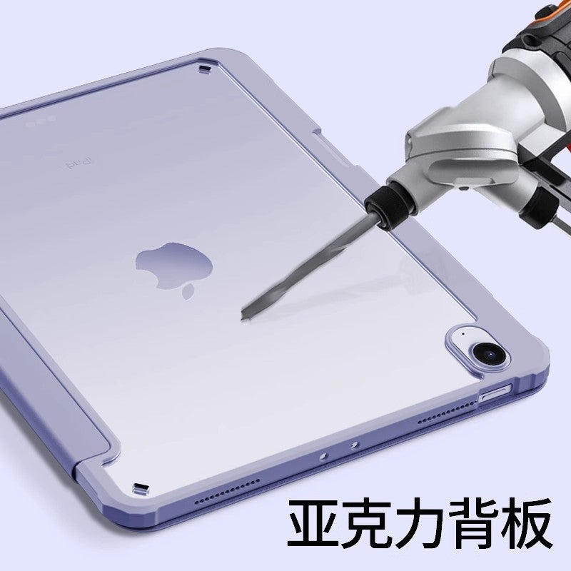 Suitable For Ipad6 9.7 "High Permeability Tri-Fold Acrylic Flat Protective Case Pen Slot Magnetic Apple 6Th Generation - Image 4